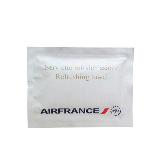 Одиночное упакованное освежающее полотенце OEM для авиакомпании France